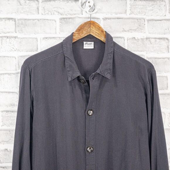 CP SHADES Women's Rayon Oversize Button Down Shirt in Gray Size Small - Picture 6 of 13